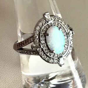 Bomb Party October 2025 Birthday “Velvet Bold” Ring | Size 9 | Milky White Opal